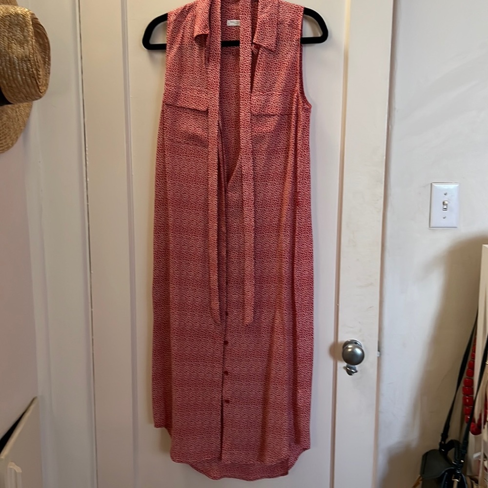 Equipment silk midi shirt dress